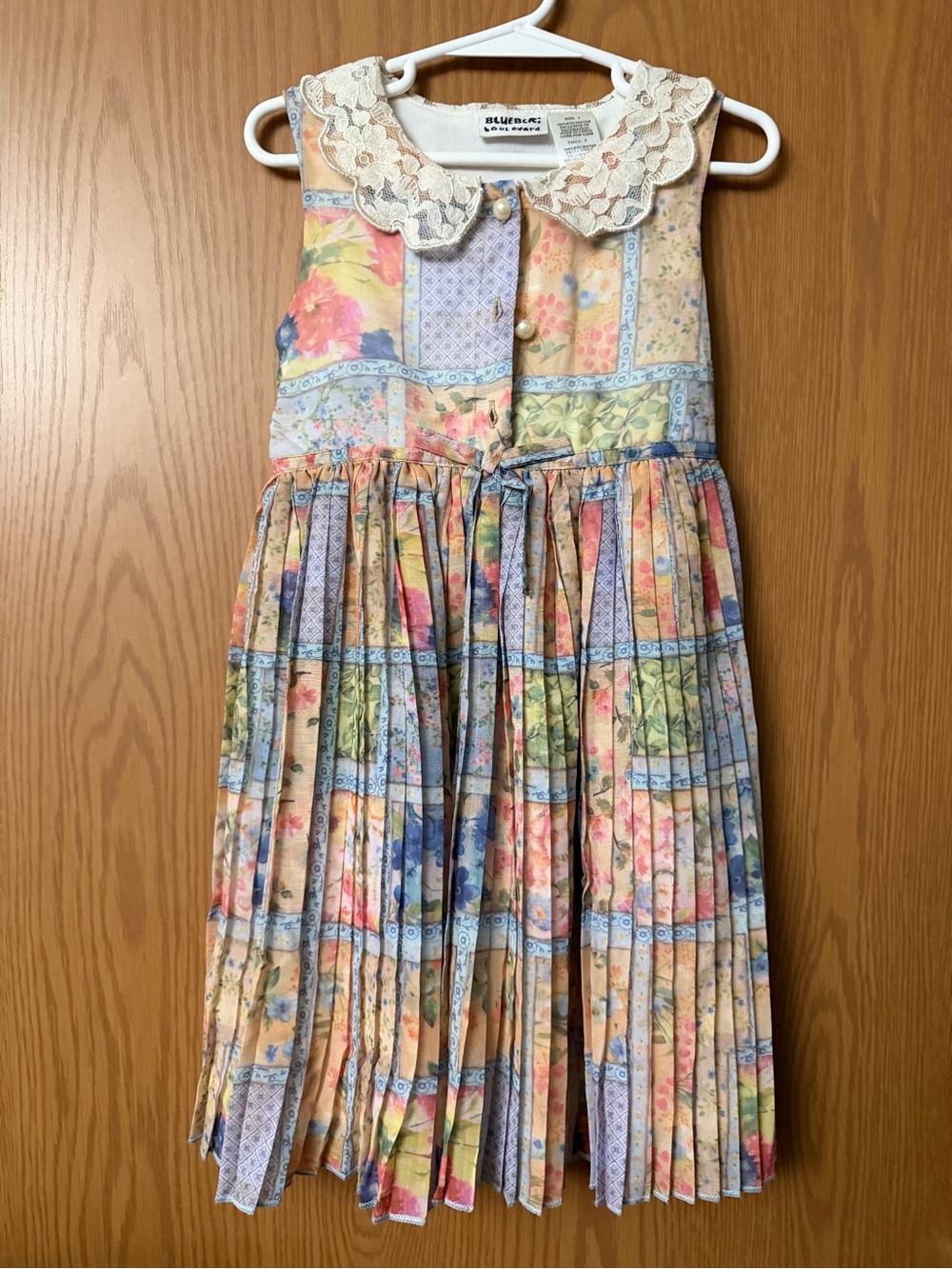 Blueberi Boulevard Vintage Style Floral Pleated Dress Girls 5